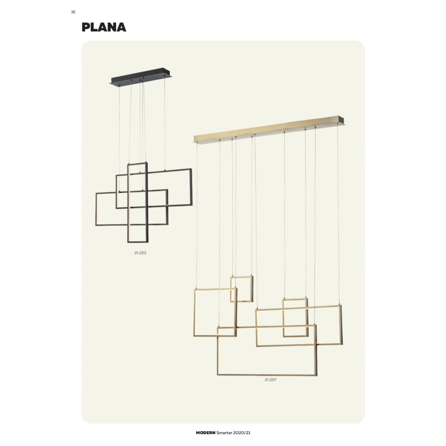 Redo 01-2317 - Dimbart LED-pendel på vajer PLANA LED/80W/230V i guld