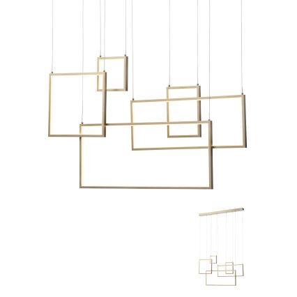 Redo 01-2317 - Dimbart LED-pendel på vajer PLANA LED/80W/230V i guld