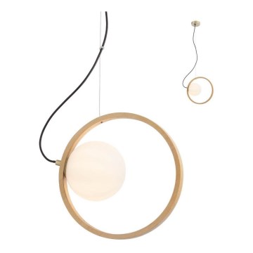 Redo 01-2319 - Ljuskrona med textilsladd KLEIDI 1xE14/28W/230V diameter 27 cm brun