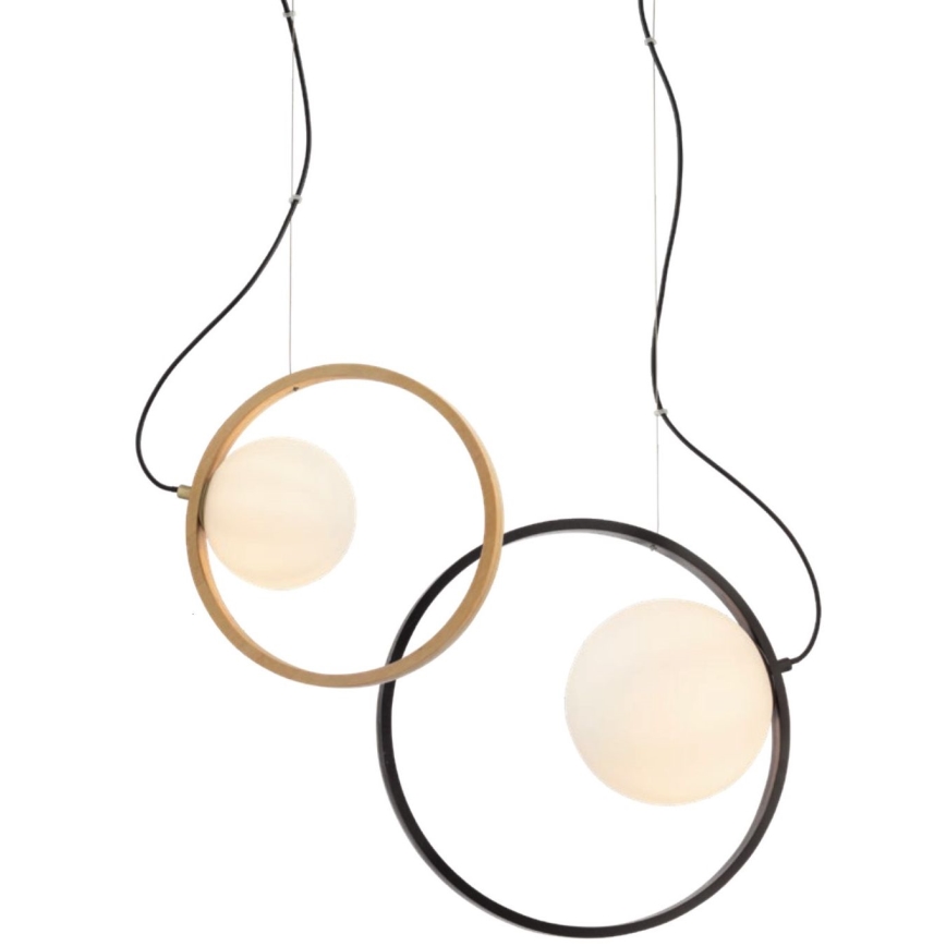 Redo 01-2319 - Ljuskrona med textilsladd KLEIDI 1xE14/28W/230V diameter 27 cm brun