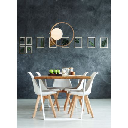 Redo 01-2321 - Ljuskrona med textilsladd KLEIDI 1xE27/42W/230V diameter 39 cm brun