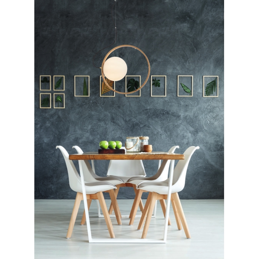 Redo 01-2321 - Ljuskrona med textilsladd KLEIDI 1xE27/42W/230V diameter 39 cm brun