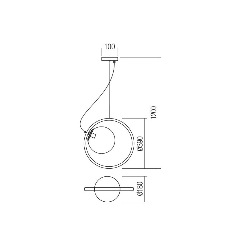 Redo 01-2321 - Ljuskrona med textilsladd KLEIDI 1xE27/42W/230V diameter 39 cm brun