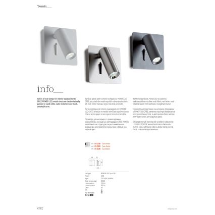 Redo 01-2340 - LED väggspotlight TOMIX LED/3,2W/230V svart
