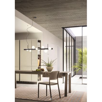 Redo 01-2375 - Ljuskrona med textilsladd GOJI 6xG9/28W/230V svart