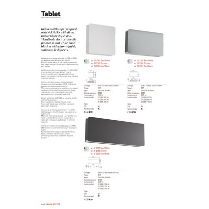 Redo 01-2384 - LED-vägglampa TABLET LED/11W/230V 3000K CRI 90 svart