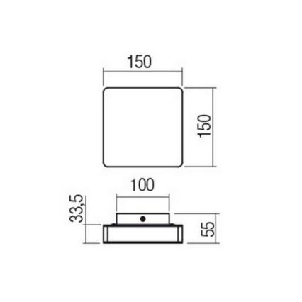 Redo 01-2384 - LED-vägglampa TABLET LED/11W/230V 3000K CRI 90 svart
