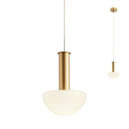Redo 01-2474 - Pendellampa på vajer LUMIEN 1xG9/10W/230V Ø13 cm guld/vit