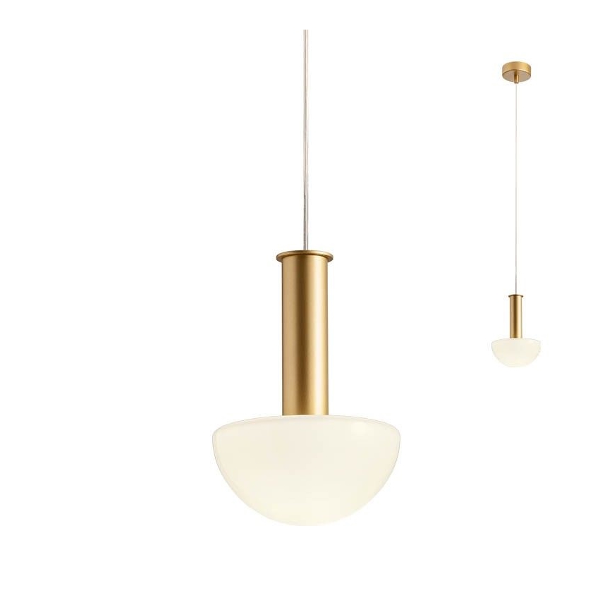 Redo 01-2474 - Pendellampa på vajer LUMIEN 1xG9/10W/230V Ø13 cm guld/vit