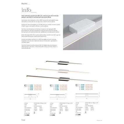 Redo 01-2503 - Badrumsspegel med LED-belysning BARRIO LED/17,25W/230V 60 cm CRI 90 IP44 vit