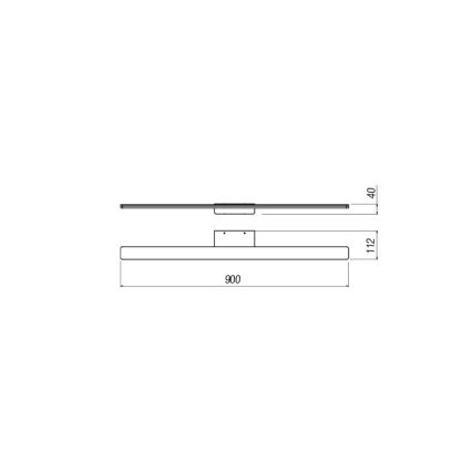 Redo 01-2508 - Badrumsspegel med LED-belysning BARRIO LED/27,39W/230V 90 cm CRI 90 IP44 svart