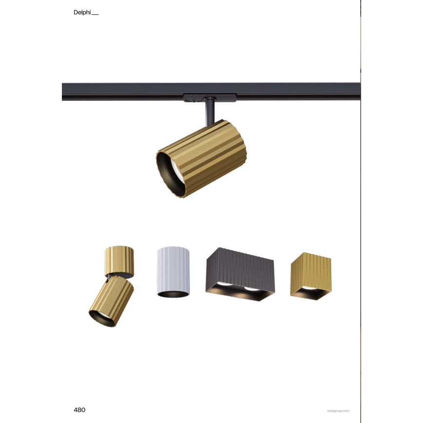 Redo 01-2554 - Spotlampa DELPHI 1xGU10/7W/230V Ø 7 cm vit