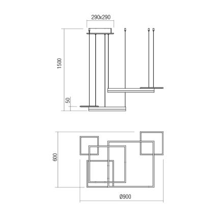 Redo 01-2613 - Dimbar LED-pendellampa på kabel SIGUA LED/110W/230V CRI 90 brun