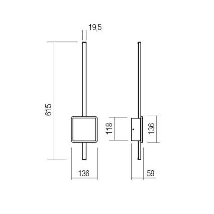 Redo 01-2696 - LED-vägglampa DIAZ LED/20W/230V CRI 90 vit