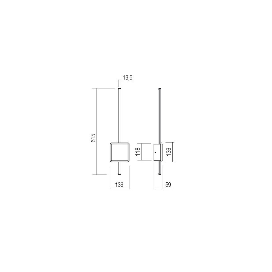 Redo 01-2696 - LED-vägglampa DIAZ LED/20W/230V CRI 90 vit
