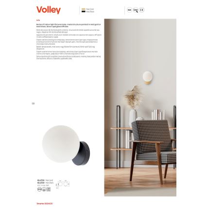 Redo 01-2714 - Vägglampa VOLLEY 1xE14/28W/230V svart