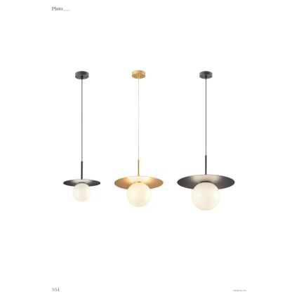 Redo 01-2727 - Ljuskrona med textilsladd PLATO 1xG9/10W/230V diameter 20 cm guld