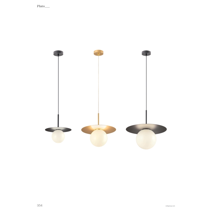 Redo 01-2728 - Ljuskrona med textilsladd PLATO 1xG9/10W/230V diameter 20 cm svart