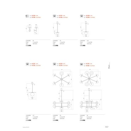Redo 01-2734 - Pendelkrona PLATO 6xG9/10W/230V svart