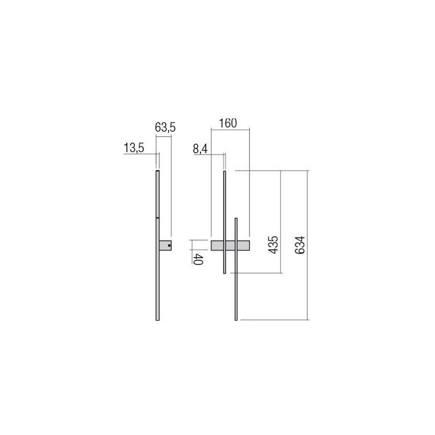 Redo 01-2746 - LED vägglampa TANGENT LED/13W/230V 3000K 63,4 cm CRI 90 vit