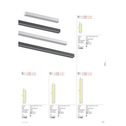 Redo 01-2765 - LED vägglampa PLOT LED/31W/230V 90 cm svart
