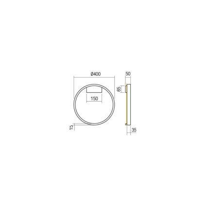Redo 01-2817 - LED ljusreglerad vägglampa FEBE LED/24W/230V guld