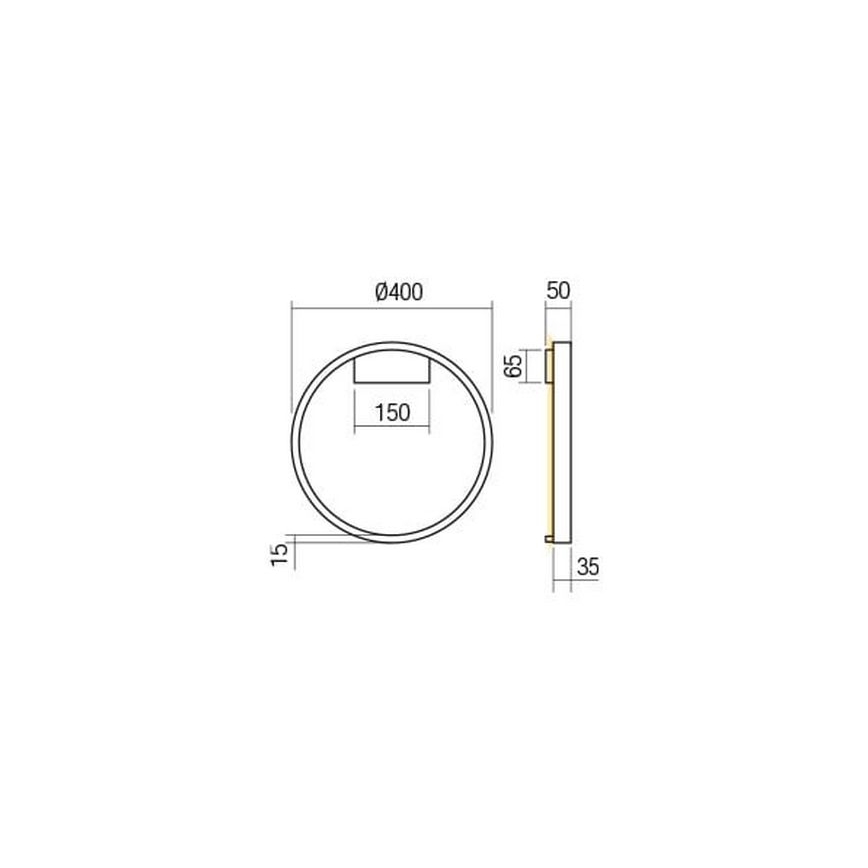 Redo 01-2819 - Dimbbar LED-väggarmatur FEBE LED/24W/230V svart