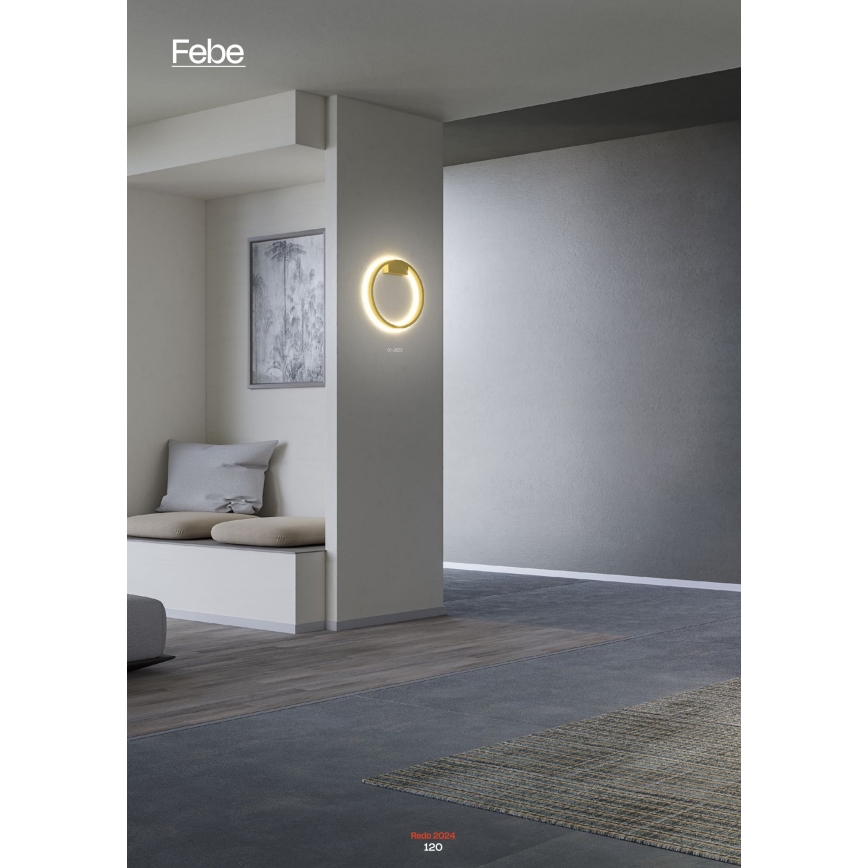 Redo 01-2819 - LED ljusreglerad vägglampa FEBE LED/24W/230V svart