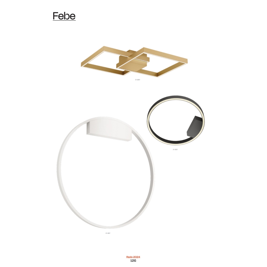 Redo 01-2819 - LED ljusreglerad vägglampa FEBE LED/24W/230V svart