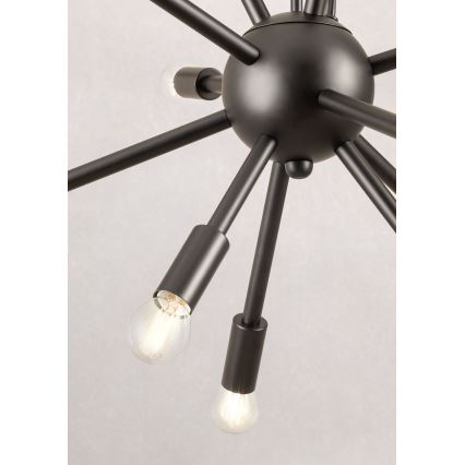 Redo 01-2934 - Ljuskrona med kabel STELLAR 12xE14/25W/230V svart