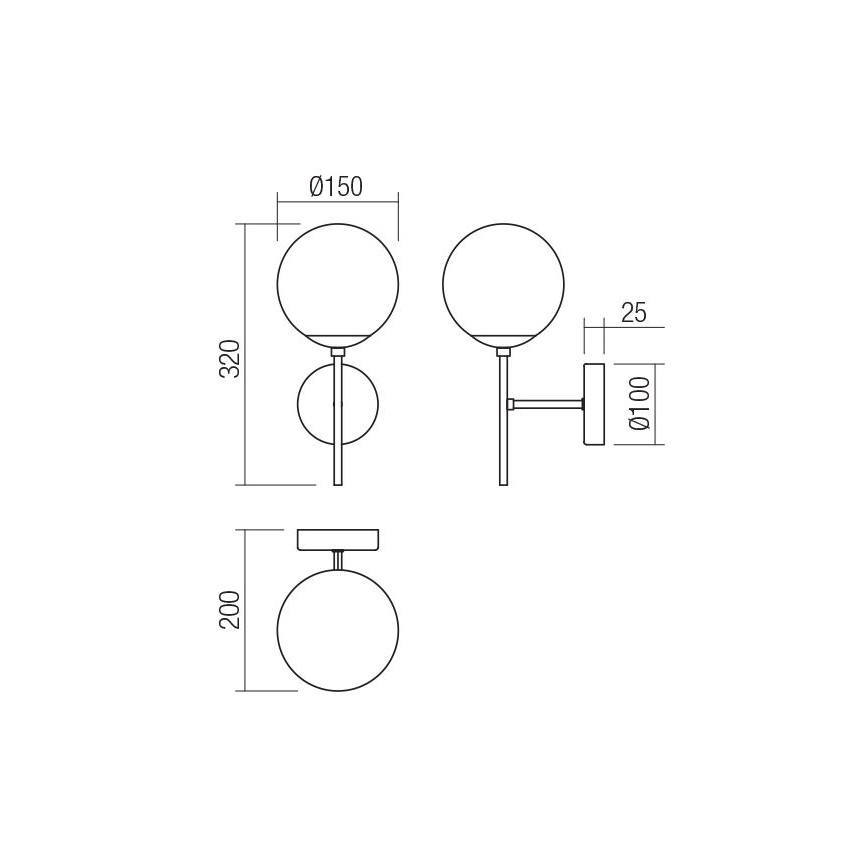 Redo 01-2942 - Vägglampa MUNDI 1xE14/28W/230V koppar/rökfärgad
