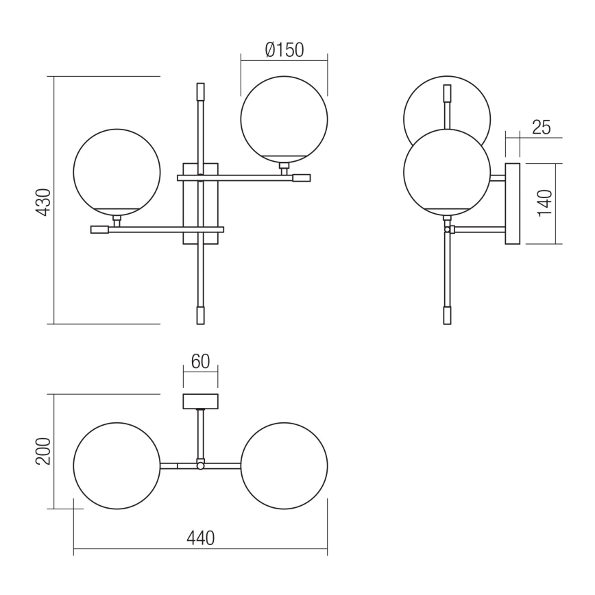 Redo 01-2946 - Vägglampa ESSENTIAL 2xE14/28W/230V