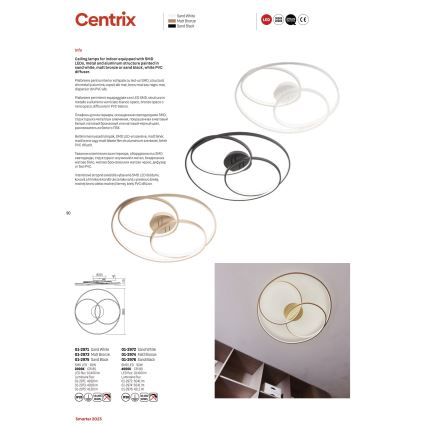 Redo 01-2973 - LED taklampa CENTRIX LED/92W/230V brons
