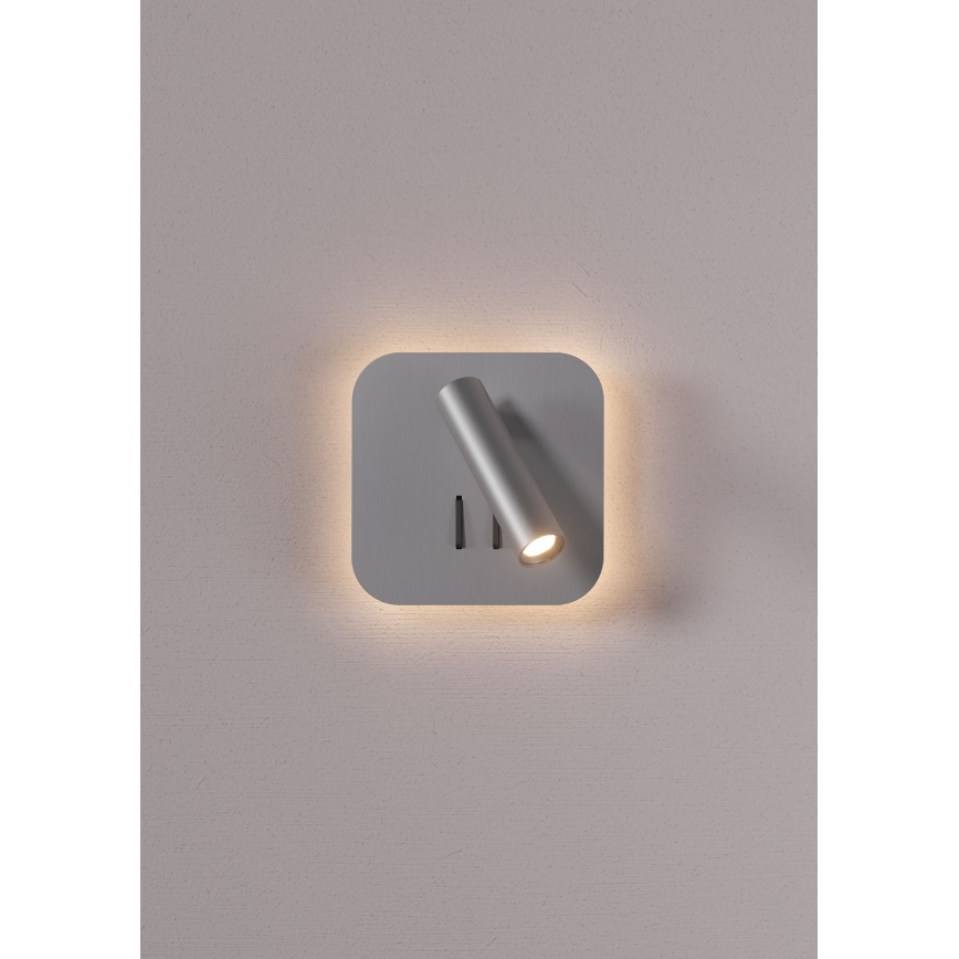 Redo 01-2978 - LED-väggarmatur QUDA LED/6W/230V + LED/3W 3000K CRI 90 matt krom