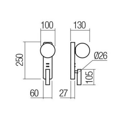 Redo 01-2992 - LED-vägglampa OASIS LED/3W/230V + 1xG9/10W USB CRI 90 brons