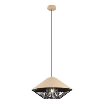 Redo 01-3007 - Pendellampa på kabel GRILL 1xE27/42W/230V Ø 39,6 cm svart/beige