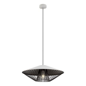 Redo 01-3008 - Takpendel på vajer GRILL 1xE27/42W/230V Ø 49,5 cm svart/vit