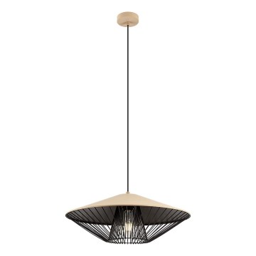 Redo 01-3011 - Pendel GRILL med vajer 1xE27/42W/230V Ø 49,5 cm svart/beige