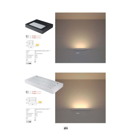 Redo 01-3016 - LED väggarmatur LAMINA 2xLED/15W/230V CRI 90 svart