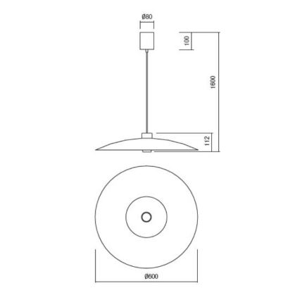 Redo 01-3018 - LED-pendel på vajer LARS LED/14W/230V + LED/10W Ø 60 cm CRI 90 vit