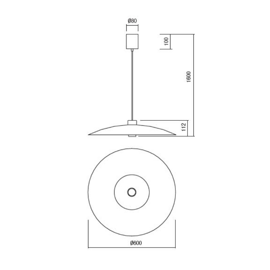 Redo 01-3020 - LED-pendel på vajer LARS LED/14W/230V + LED/10W Ø 60 cm CRI 90 orange