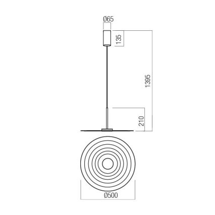 Redo 01-3046 - LED-pendel med kabel LAKE LED/13W/230V CRI 90 Ø 50 cm grön