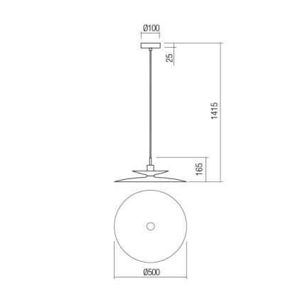 Redo 01-3048 - Pendellampa på vajer GUNNAR 1xE27/42W/230V Ø 50 cm vit