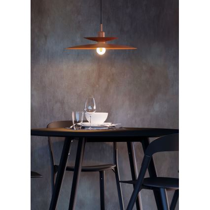 Redo 01-3049 - Pendellampa med kabel GUNNAR 1xE27/42W/230V Ø 50 cm orange