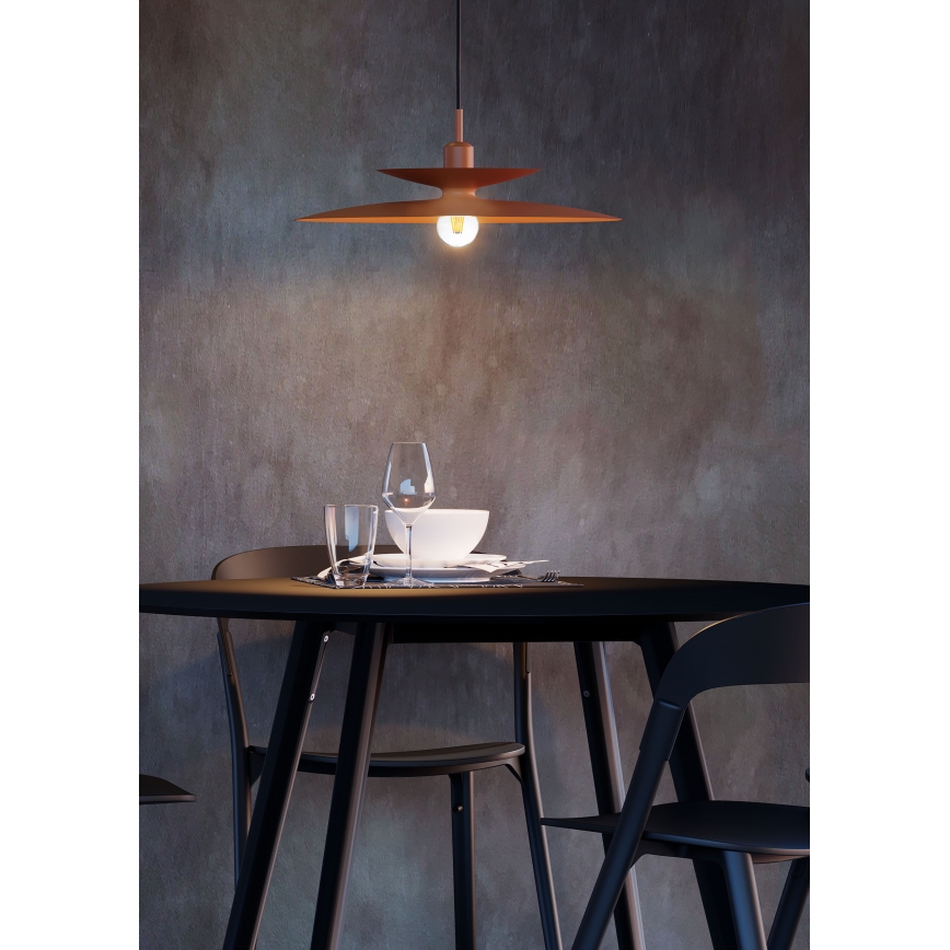Redo 01-3049 - Pendellampa med kabel GUNNAR 1xE27/42W/230V Ø 50 cm orange