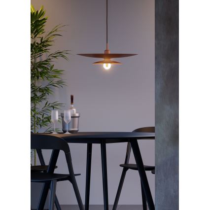 Redo 01-3049 - Pendellampa med kabel GUNNAR 1xE27/42W/230V Ø 50 cm orange