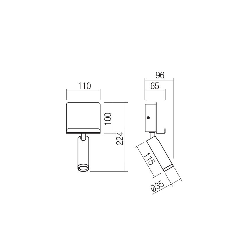 Redo 01-3083 - LED väggspotlight PANEL LED/3,5W/230V USB vit