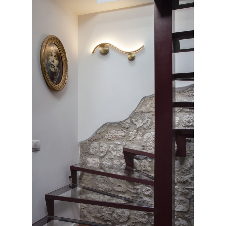 Redo 01-3109 - LED väggbelysning WAVE LED/9W/230V mässing