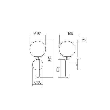 Redo 01-3126 - Vägglampa HAIKU 1xE14/28W/230V mässing