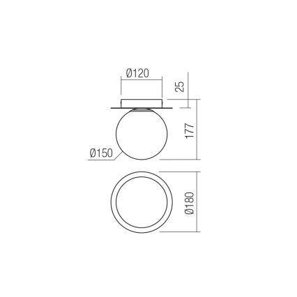 Redo 01-3128 - Taklampa HAIKU 1xE14/28W/230V mässing